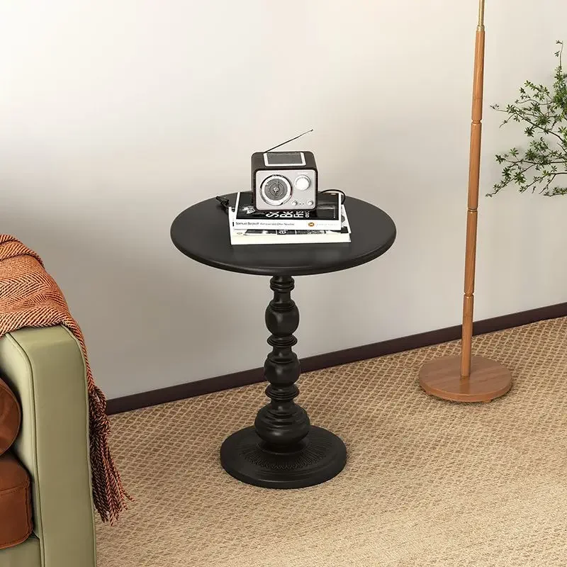 Nordic Iron Small Round Table Retro Living Room Coffee Table Creative Mobile Sofa Bedside Mini Bedrrom Household Furniture