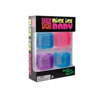 Jouets anti-stress Needoh Teenie Nice Ice Cube Fidget Toys, lot de 4 mini, jouets moelleux à récupération lente, pour les cadeaux de fête 5