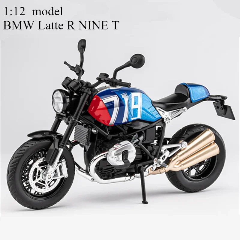 1:12 BMW Latte R NINE T Alloy Retro Sports Motorcycle Model Diecast Metal Street Racing Sound and Light Children Toy Gift 3