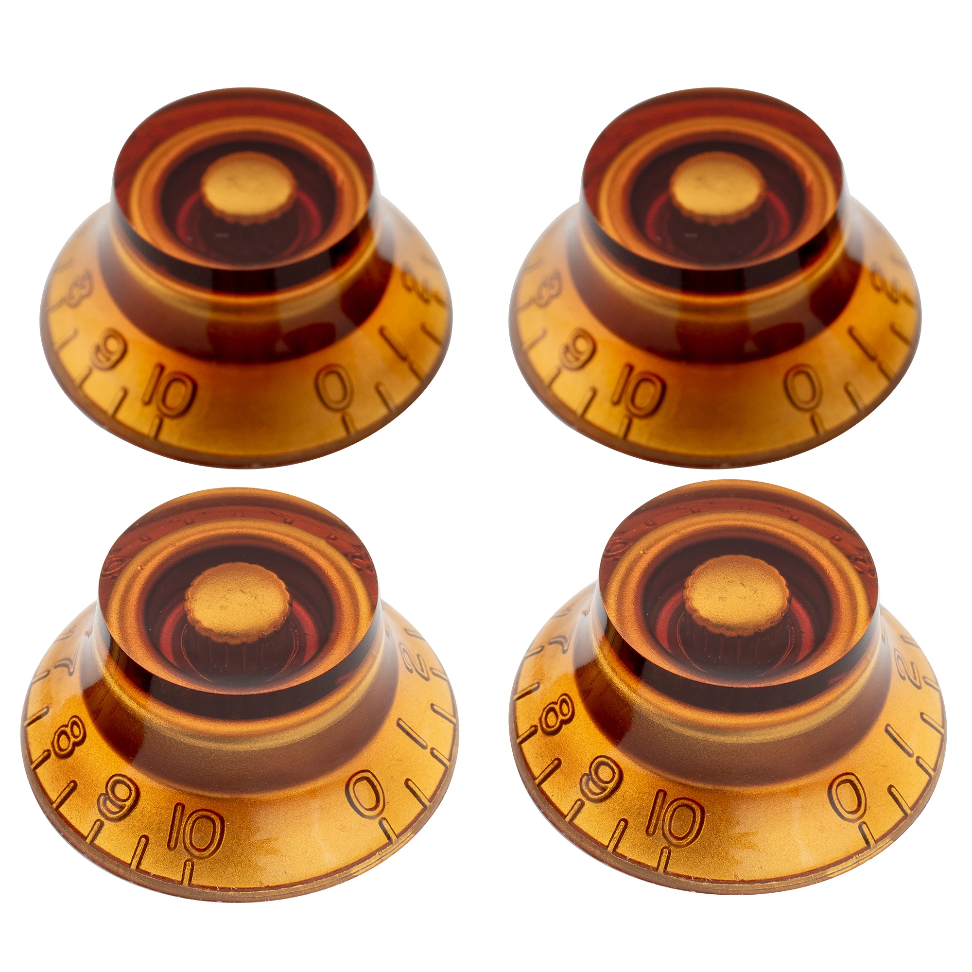Musiclily Pro Metric Coarse 18-Spline Top Hat Bell Knobs Tone Volume Control Knobs für Epiphone LP SG E-Gitarre (4er-Set) – Detail 3