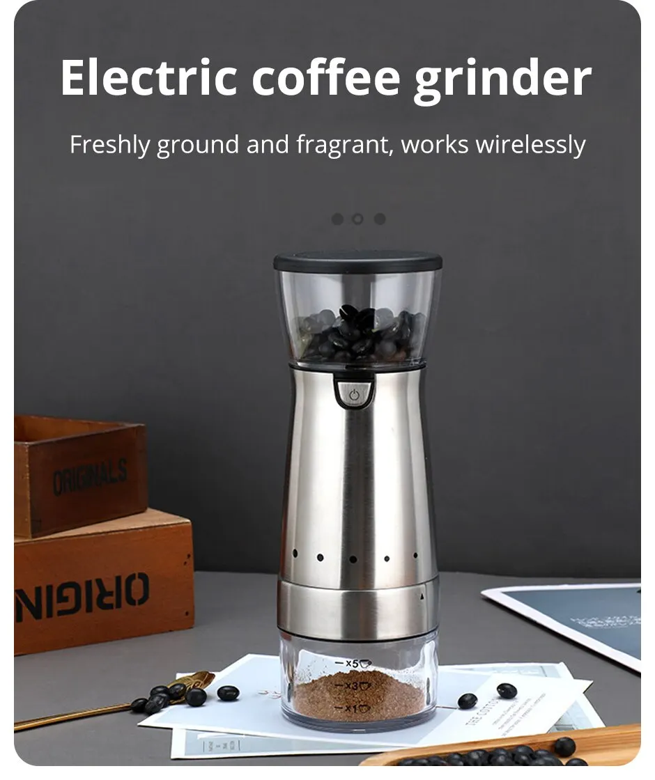 Description Picture 2 of itemNew Upgrade Portable Electric Coffee Grinder TYPE-C USB Charge Profession Ceramics Grinding Core Coffee Beans Grinder