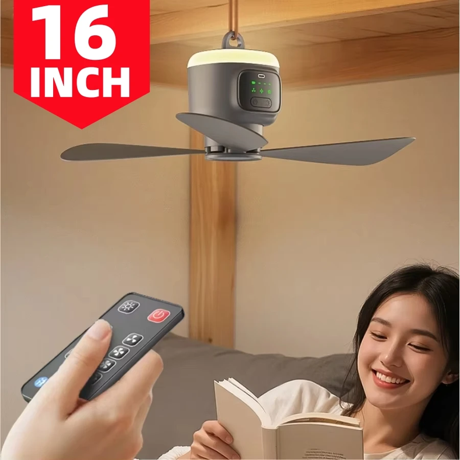 XIAOTREE Portable 12000mAh USB Rechargeable Remote Control Modern Camping Fan For Tent Outdoor Modern Ceiling Fan Ceiling Fan