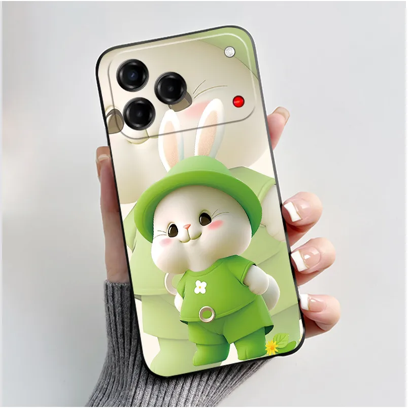 Luxury Cute Love Rabbit Black Silicone Soft Phone Case Cover