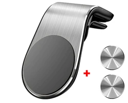 Universal Magnetic Car Phone Holder for Air Vent - Secure Smartphone Mount for GPS and More (Silver Fixed Holder)