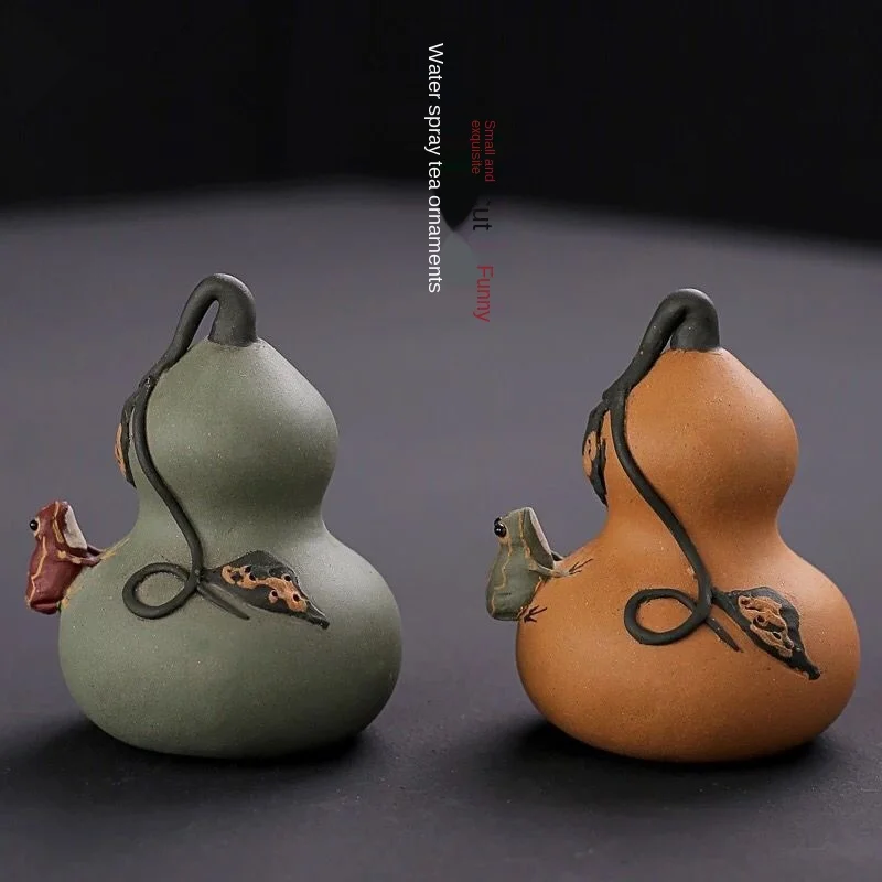 

Purple Sand Gourd Watermelon Frog Water Spray Fondle Tea Carve Handmade Small Decoration Tea Tray Tea Ceremony Utensils Tea Pet