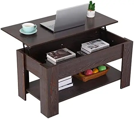 

Table, Lift Top Coffee Table with Hidden Compartment and Storage Shelf Tea Table for Home Living Room Reception Room Office, 39.