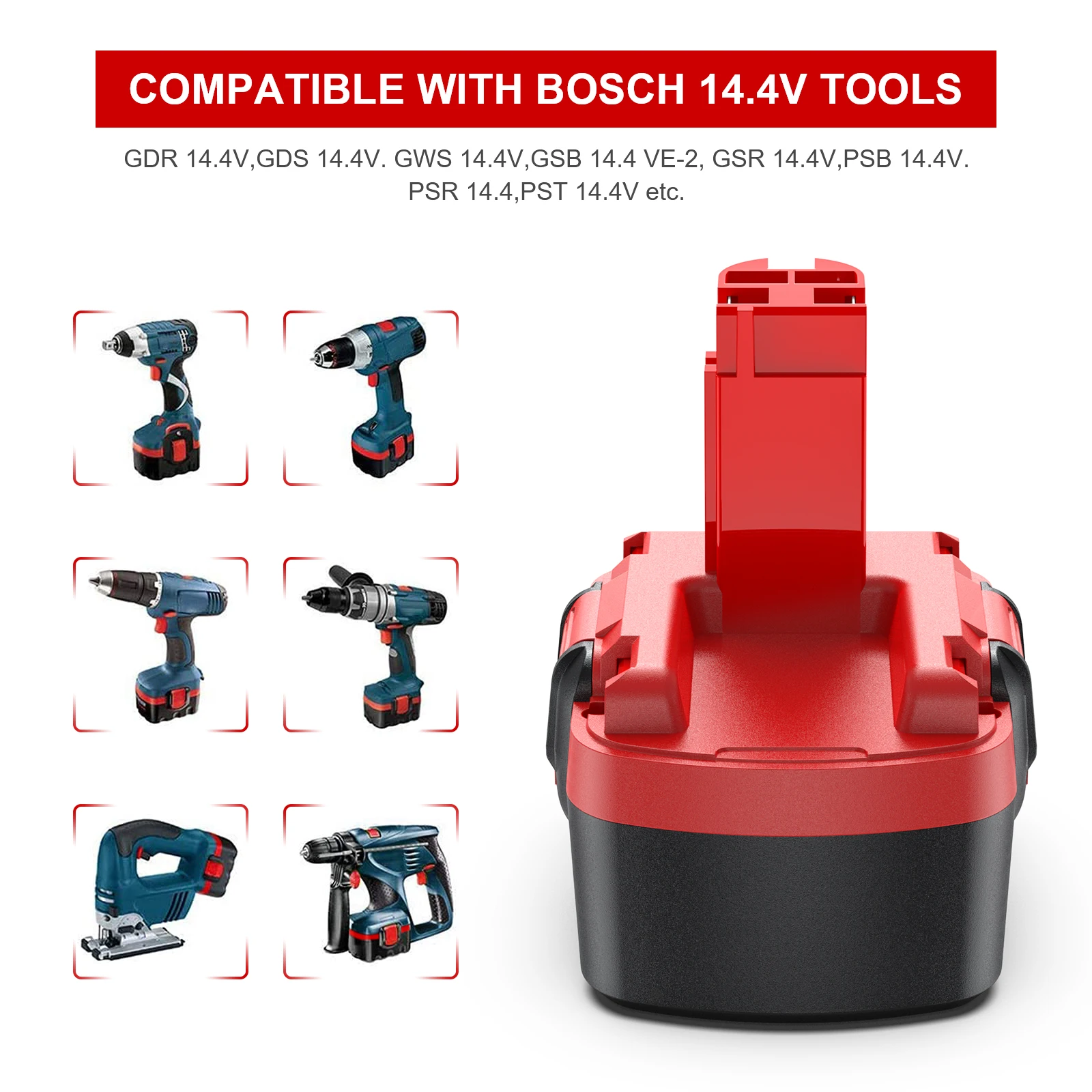 Аккумуляторная батарея 14,4 В 3500 мАч для Bosch Ni-MH BAT038, BAT043, BAT045, BAT040