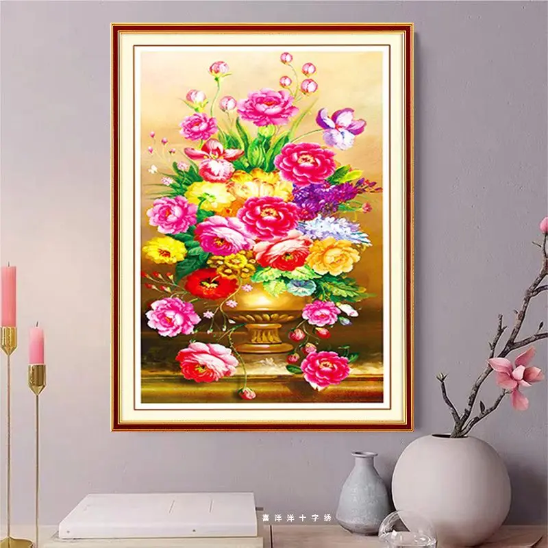 Home decoration handmade cross stitch finished product wall flower 2-5 months shipping prepaid deposit link