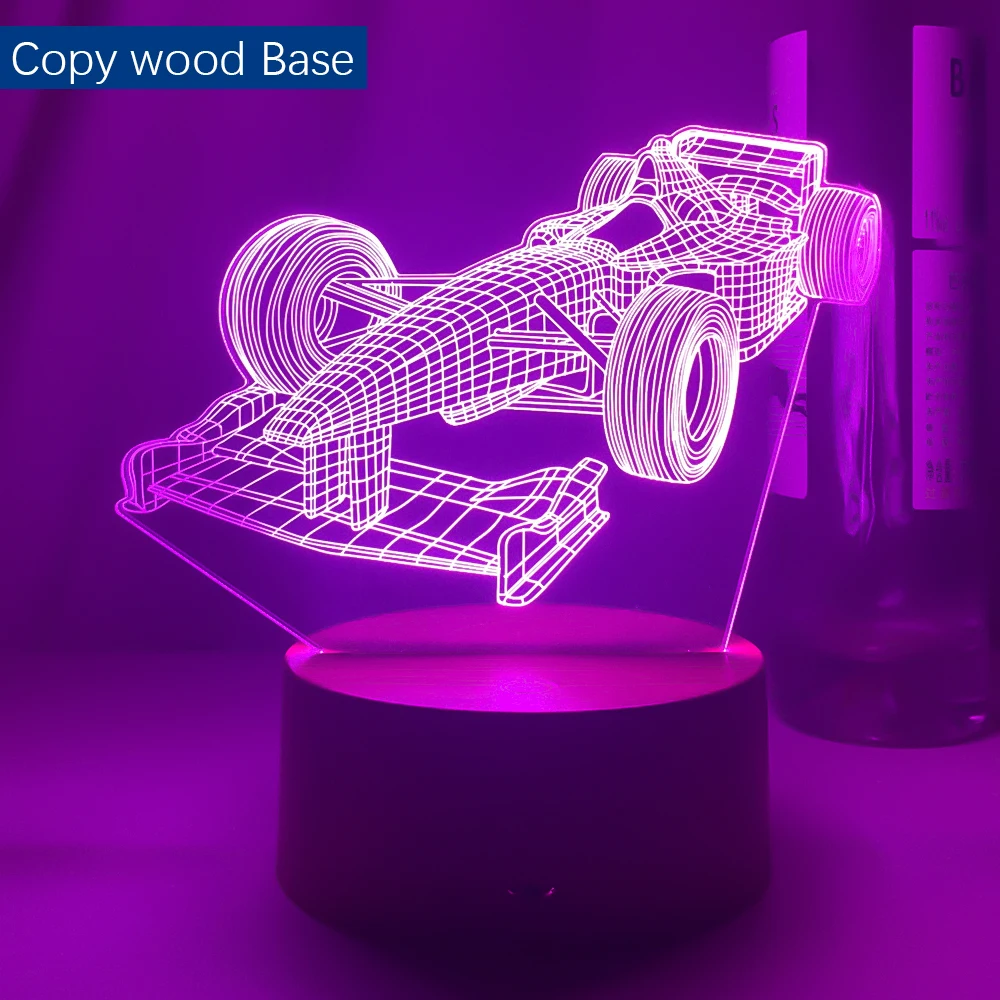 Lampe Led de voiture de course F1 formule 1, Illusion 3d, veilleuse