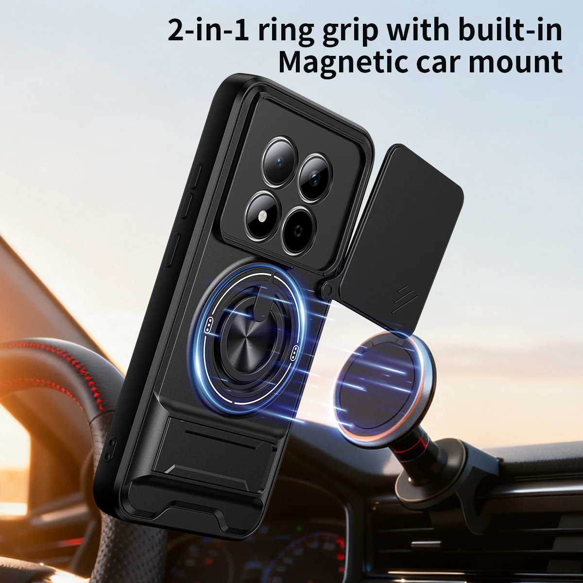Shockproof Slide Lens Armor Phone Cover - Durable Protective Case with Coque s Etui