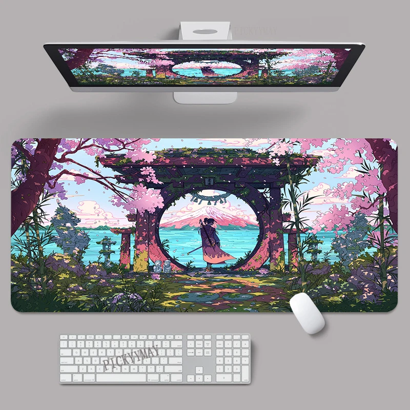 Tapete do Rato do Estilo Chinês Grande Gamer Mousepad Tapete de Teclado Xxxl Tapetes de Rato 90x40cm de Borracha - Imagem 3