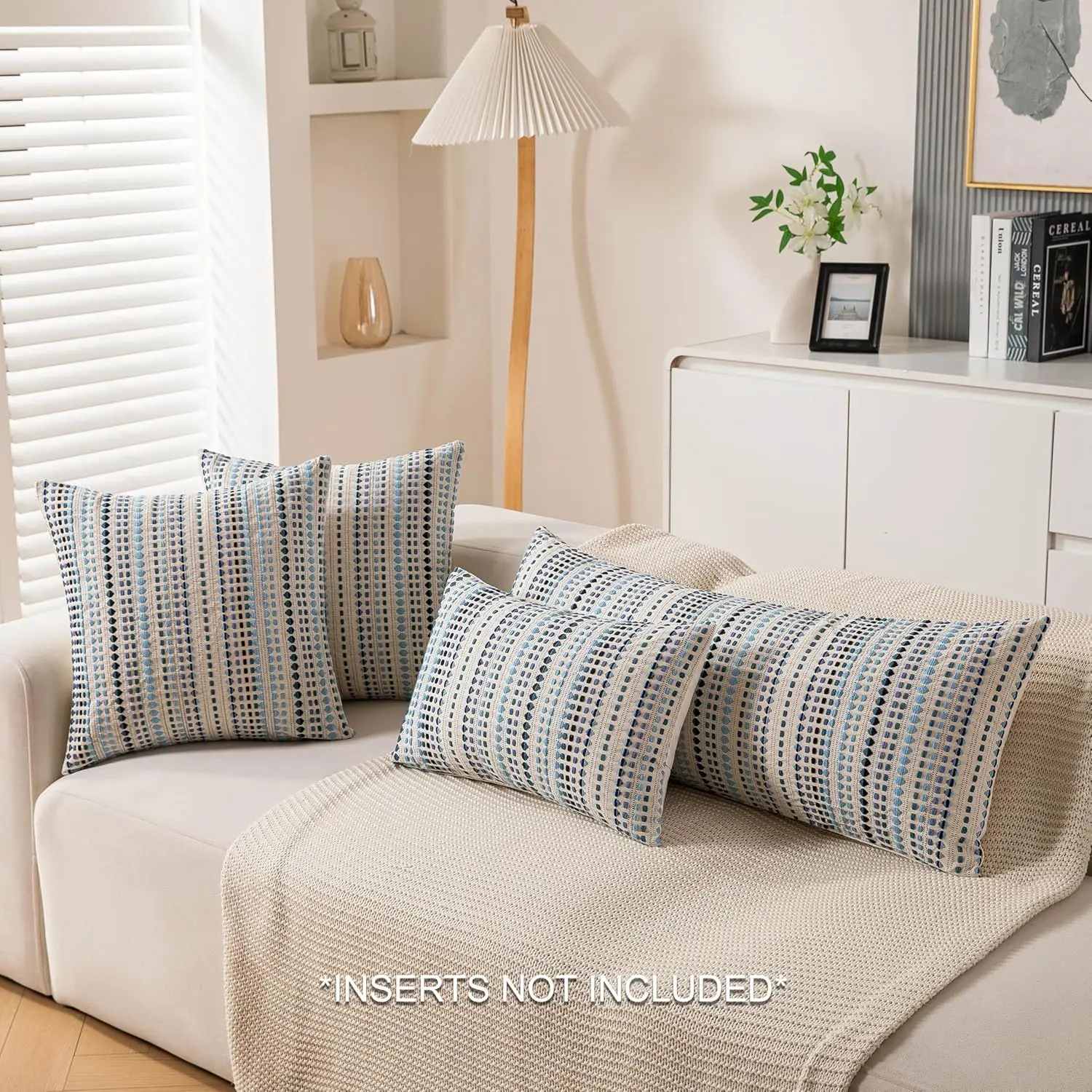 Farmhouse Decorative Striped Cotton Throw Pillow Cover