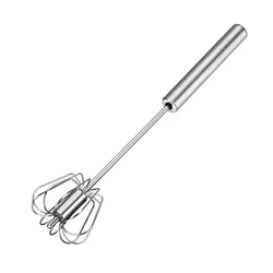Stainless Steel Self-Turning Egg Beater and Whisk (Small 25cm)
