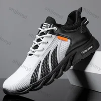 Men's White Sneakers 2025 New Summer Breathable Mesh Casual Sports Shoes Comfortable Lightweight Fashion Lace-up Running Shoes