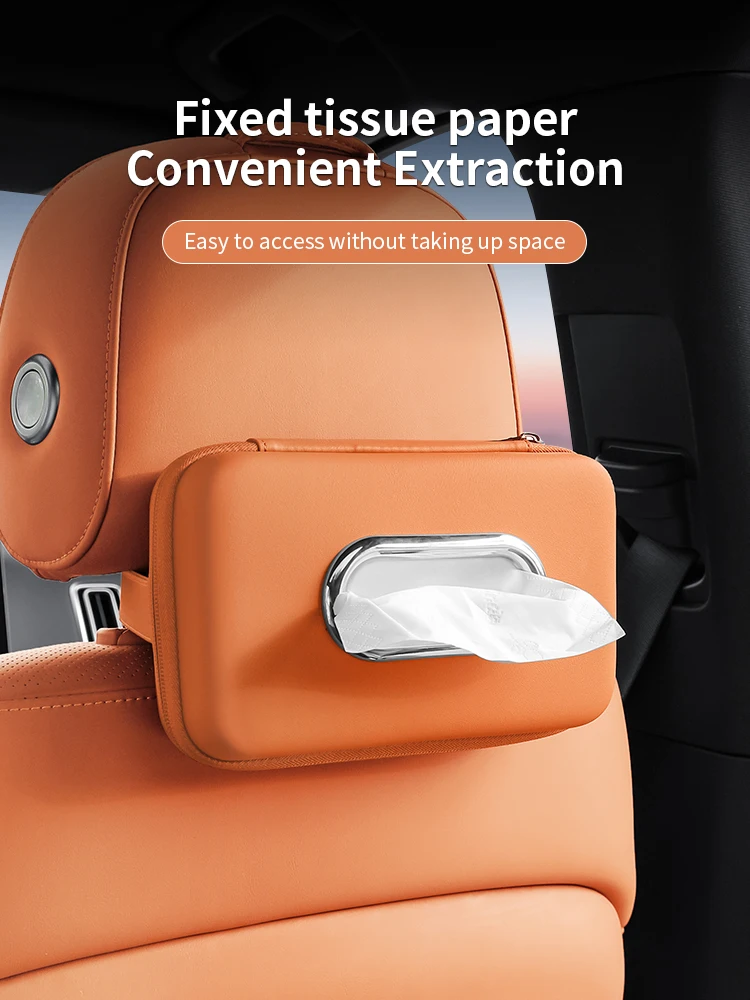 Car sun visor tissue box seat back car mounted tissue box car mounted armrest high-end storage decoration sanitary paper tissue box car interior accessories car tissue holder