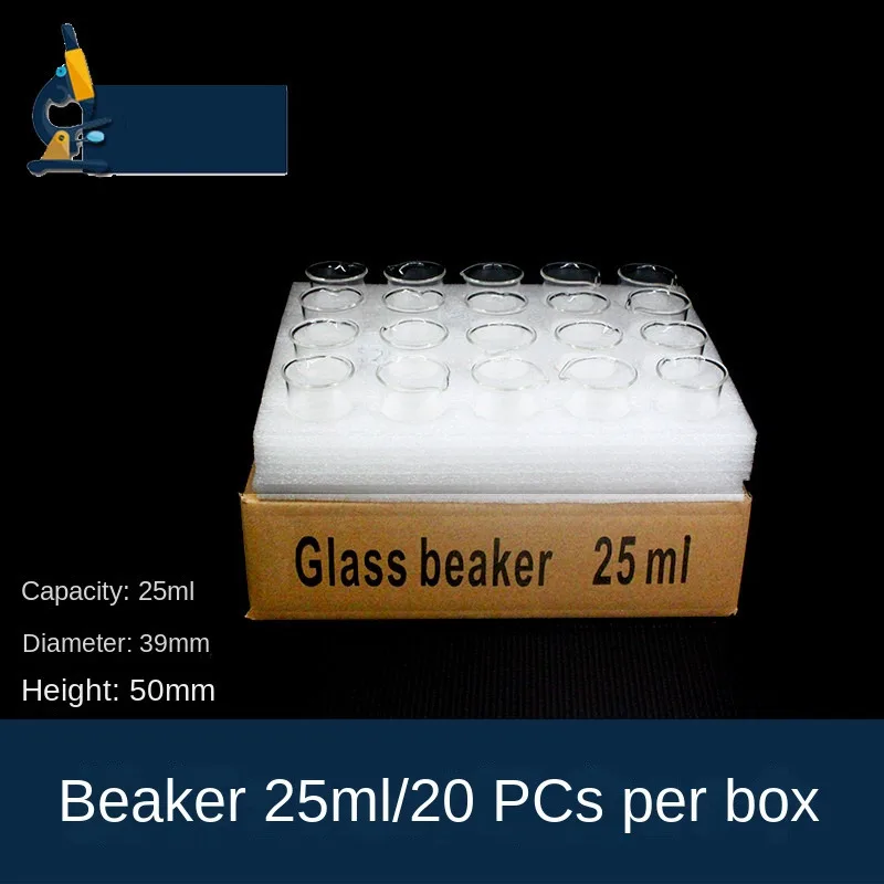Glass Beaker Box with Scale 50 100 250 500 1000ml Heating Transparent Household Drinking Water Chemical Experiment Consumables