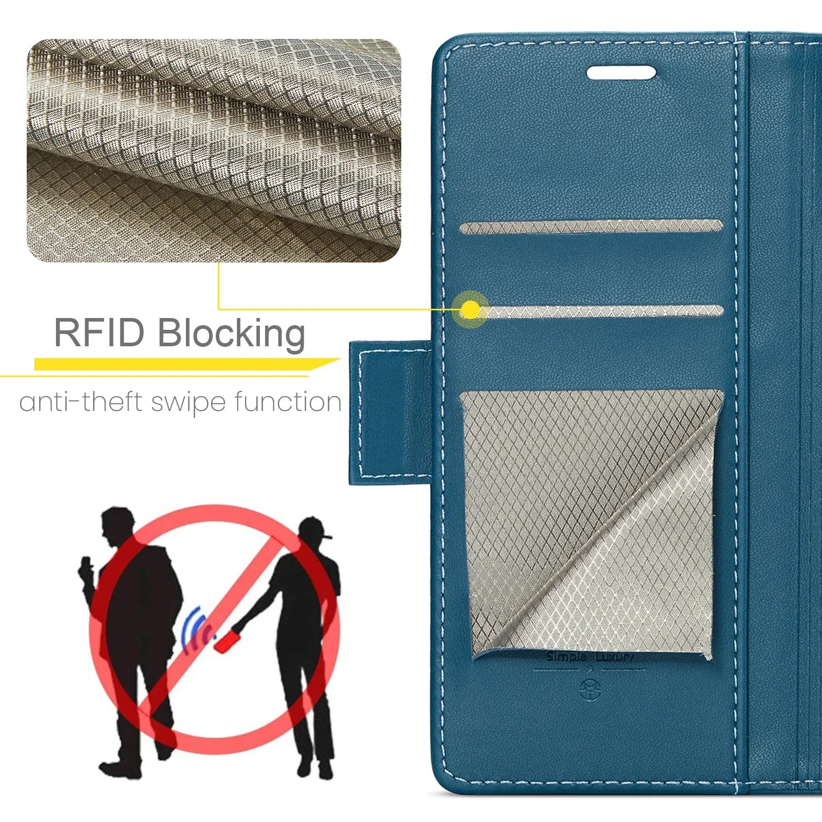 Luxury Business Leather Wallet Case with Card Slots and Flip Cover