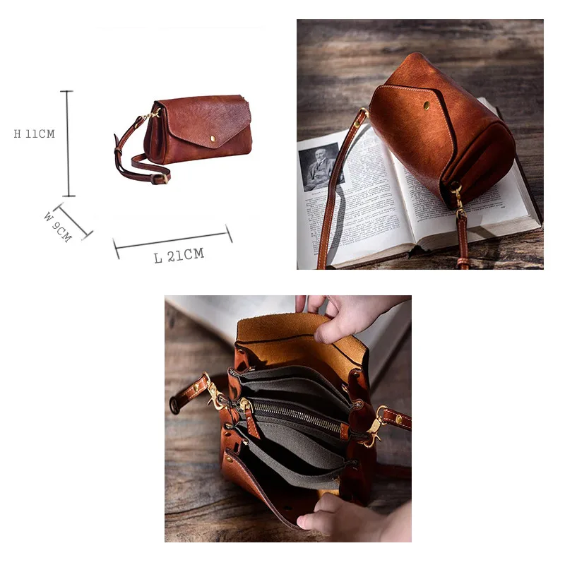 2023 New Luxury Leisure Simple High quality Leather Women's Small Cross bag Weekend Outdoor Natural Cowhide Leather Shoulder Bag