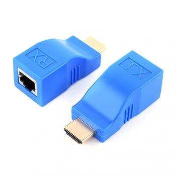 Mini Video Extender HDMI-compatible to RJ45 4K 3D HDTV Up to 30M Extension to RJ45 Over Cat 5E/6 Network LAN Ethernet Adapter