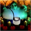 2023 Halloween Mini LED Pumpkin Light Fogger Water Fountain Pond Fog Machine Atomizer - Perfect for Halloween and Christmas Party Decoration