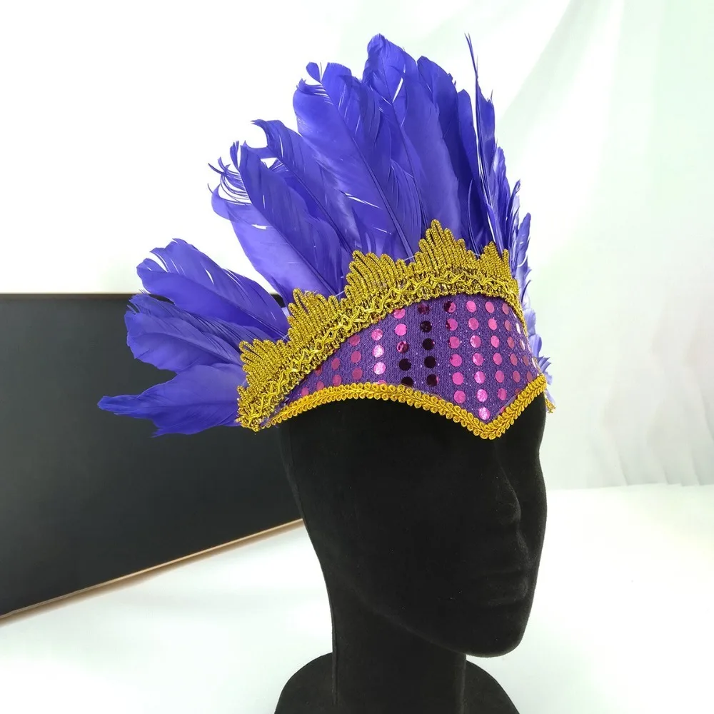 Colorful Synthetic Feather Headdress for Carnival Costume