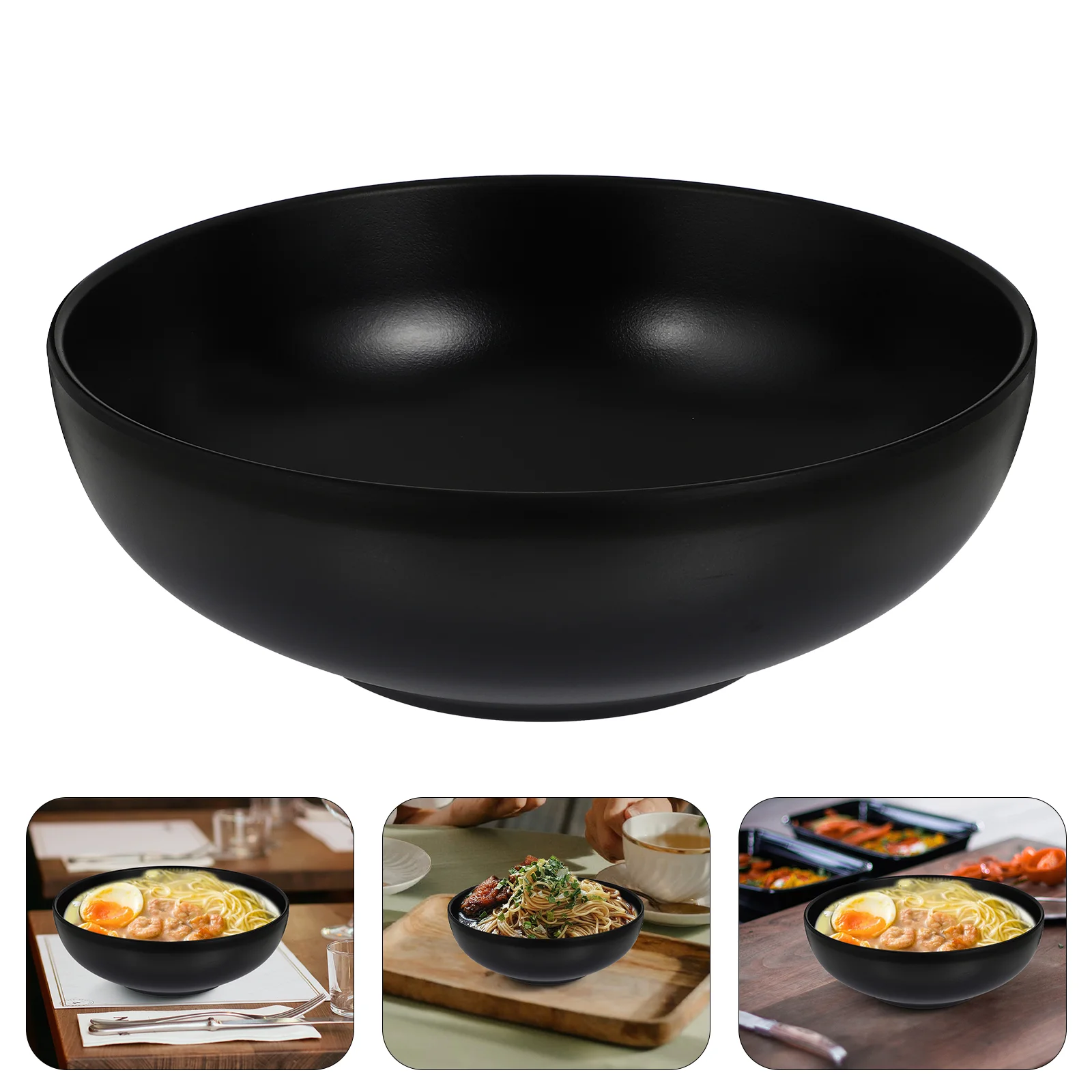 

Black Imitation Porcelain Japanese Ramen Bowl A5 Melamine Tableware Ramen Bowl Imitation Porcelain Noodle Container For Home