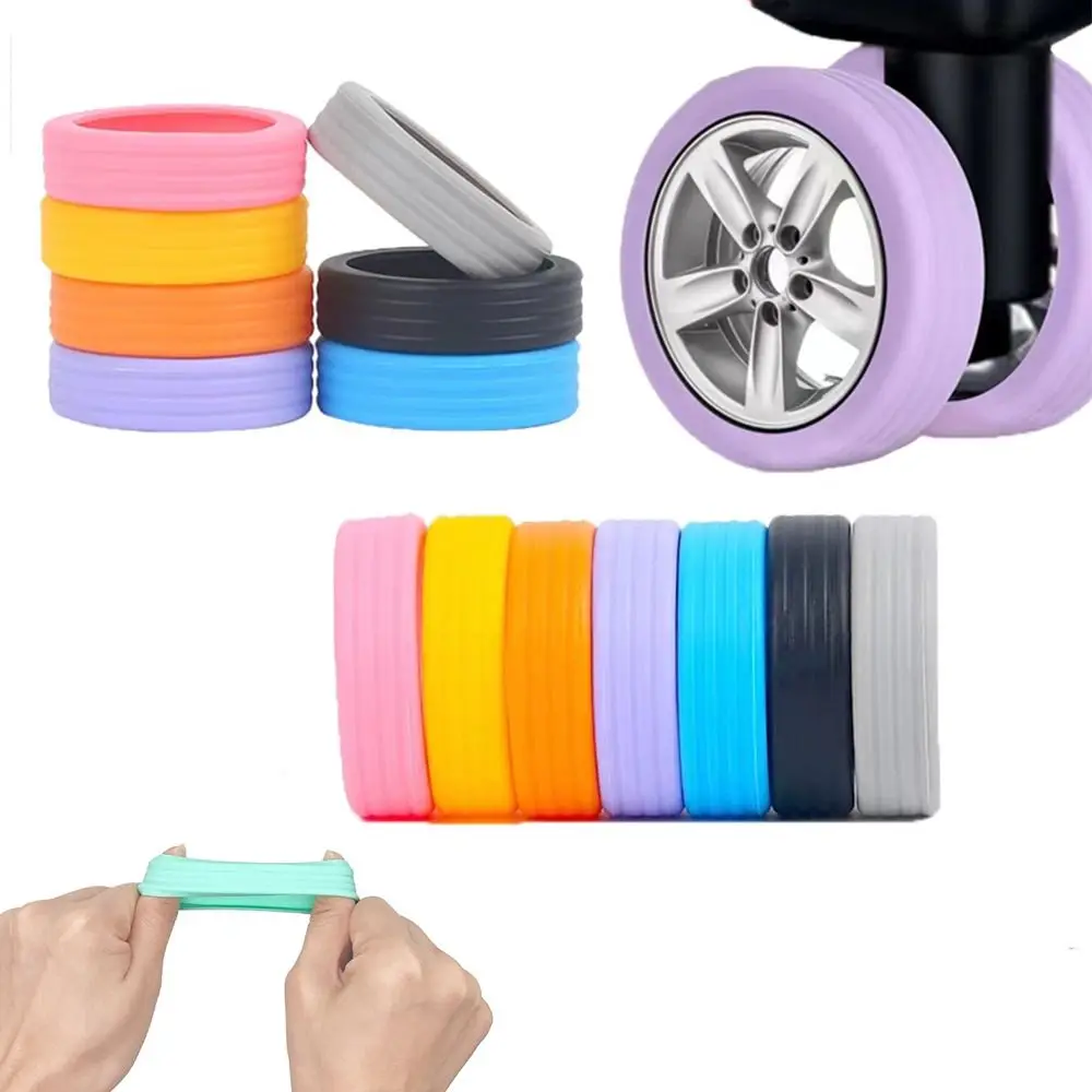 Luggage Wheel Protector 4/8PCS/Set Silicone Silent Sound Reduce Wear