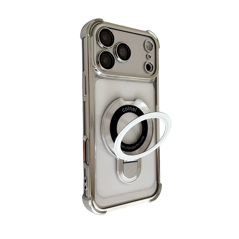 Magnetic Phone Case with Anti-Drop Lens Protection and Folding Bracket