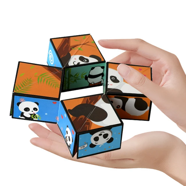 Panda Infinite Magic Cube Flipping Decompress Puzzle Three-Dimensional Small Toy Geometric Folding Anti Stress 5