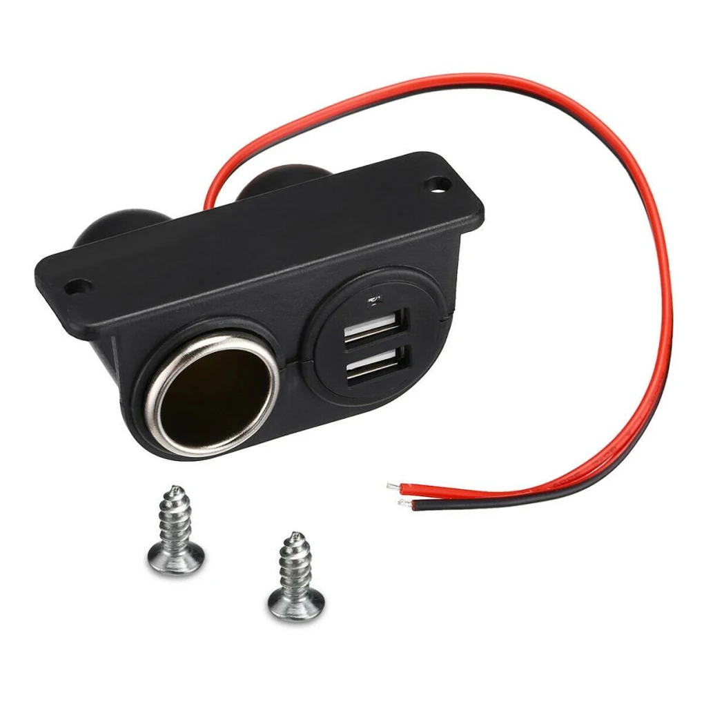 DC 5V Car Lighter Socket Vehicle Under-dash Mount 12V/24V Charging Adapter Mobile Phone USB Ports Charger Accessory