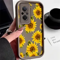 Sunflower Painted Soft Silicone Shockproof Phone Case for Huawei nova 9 SE (Coffee)