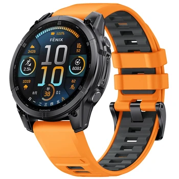 1:1 Fenix8 Watch Band For Garmin Fenix 8 47mm 51mm E 7 7X 6 6X 5 5X/Epix Pro/Enduro 3 QuickFit 22mm 26mm Silicone Strap Bracelet 2