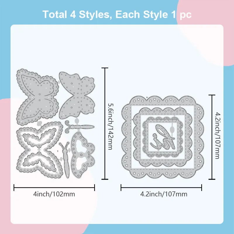 GLOBLELAND Fustelle per Taglio di Sfondo per Realizzare Carte Decorazione Cornice a Scacchi Fustelle Stencil per Scrapbooking Fustelle di Carta per Goffratura per Album di Foto Decorativi