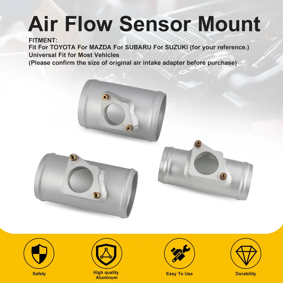 Adattatore Per Sensore MAF 75 Mm In Alluminio Per Tubo Aspirazione 3 Pollici Universale