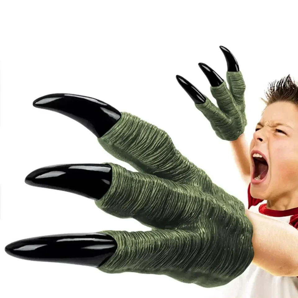 Griffes De Dinosaure, Mains Et Pattes, Jouet En Caoutchouc Souple Réaliste Pour Adultes Et Enfants, Dinosaure, Cosplay, Gants De Pattes, Accessoires De Costume, Jeu De Rôle, Accessoires De Fête, Bleu