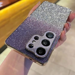 Luxury Plating Gradient Glitter Diamond Phone Case Cover - Galaxy S23 Ultra (JB Purple)