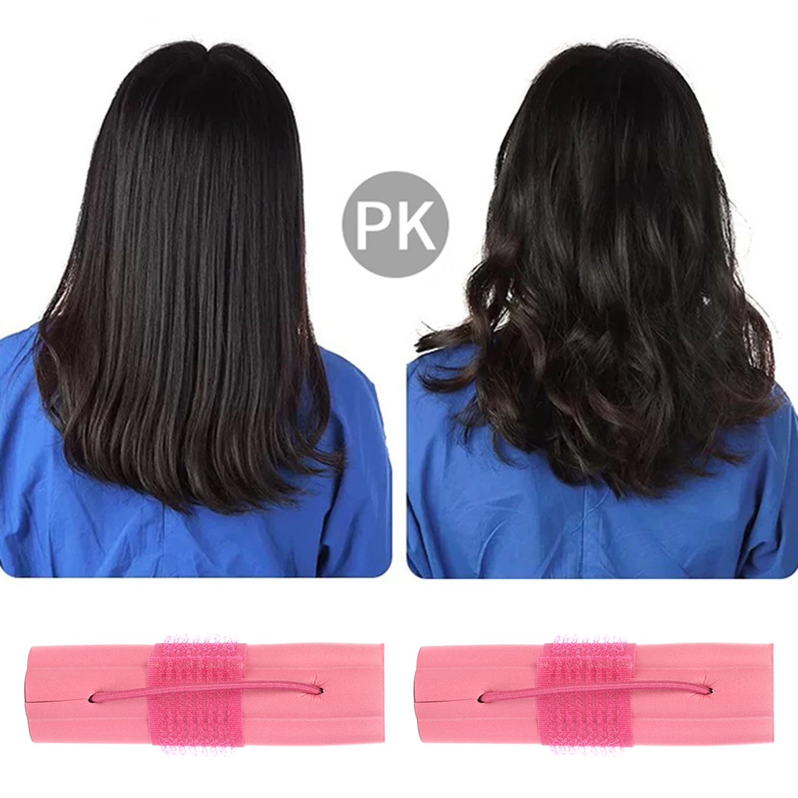 6개입 무열 컬링 롤러 D2.5cm 배 모양 헤어 컬러 DIY 스타일링 헤어 롤러 높은 두피 부위 풍성한 헤어 클립 크리스마스 선물