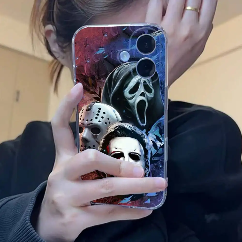 Horror Halloween Transparent Phone Case - Michael Myers Design, Soft TPU Silicone