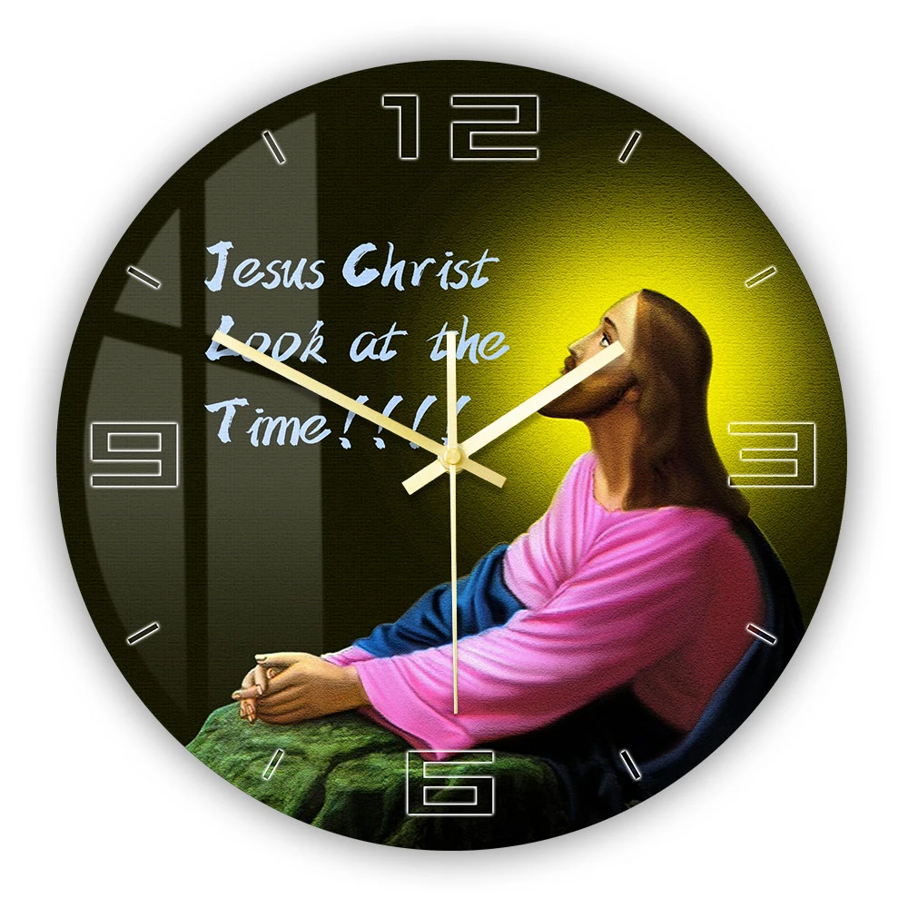 Jesus Christ Look At The Time Irish Humour Wall Clock Religious Home