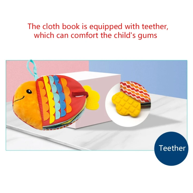 Sensory Book Tummy for Time Toy 3D Sea Fish Colorful Travel Book Learning Crawling Exploring Interactive for Creative baby sensory book toy