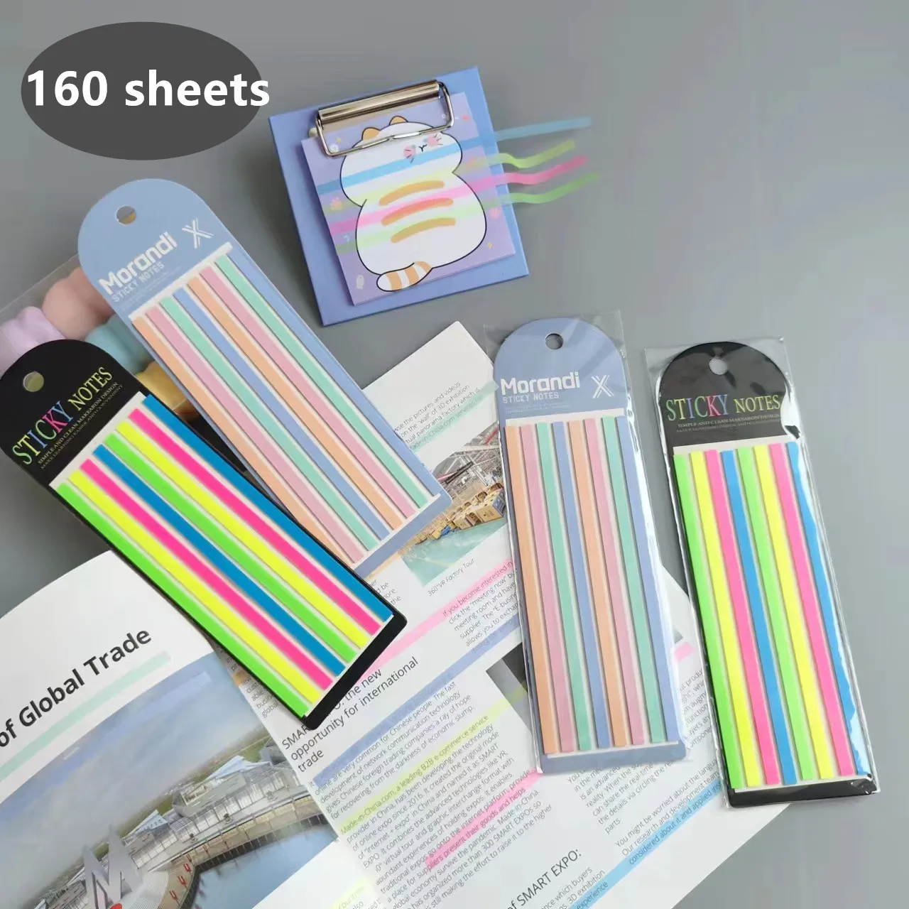 160Sheets Markers Index Tabs Bookmark Transparent Sticky Classify Files Posted It For Books Waterproof Notes Strip Student Flags