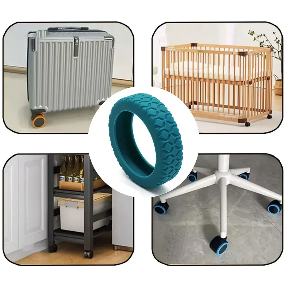 8pcs Travel Suitcases Wheel Protection Cover Anti Slip Wear Resistant Silicone Silents Protector for Carry on Luggage Caster