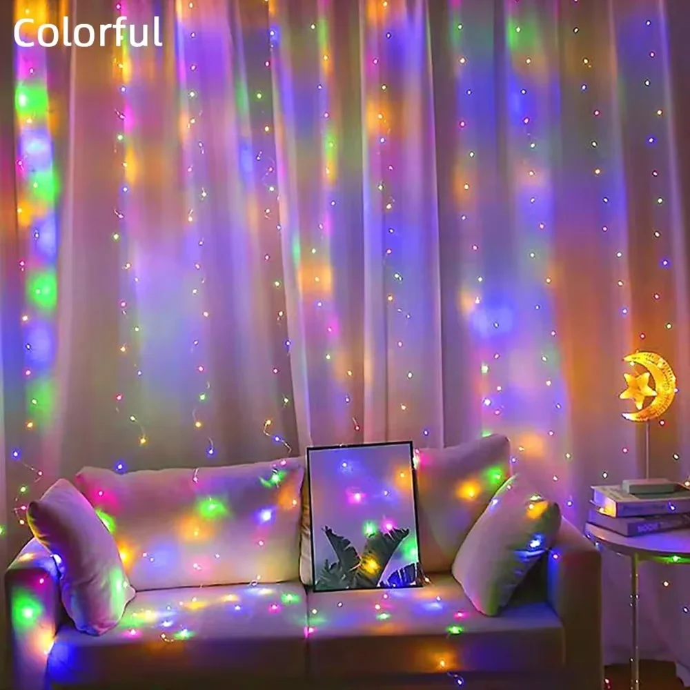 Enchanted LED Fairy Curtain Lights with Remote - 8 Mode USB String Lights for Indoor & Outdoor Decor