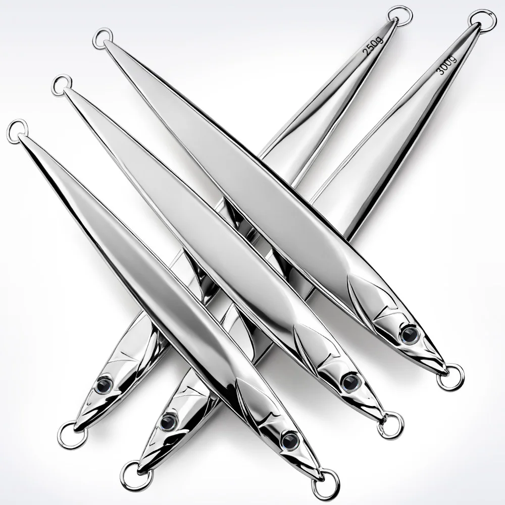 LHFSH 180g-300g Metall-Jigköder Angelköder Hochkarbon-Stahlhaken Glänzende Salzwasser-Löffelköder für Barsch- und Forellenangeln – Detail 3
