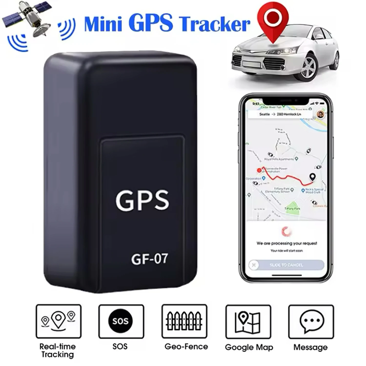 GPS Tracker Strong Magnetic Car Vehicle Tracking Anti-lost Anti-theft Device Mini Portable Precise Positioning Car GPS Locator gps tracker gps locator anti lost tracker gps car tracker