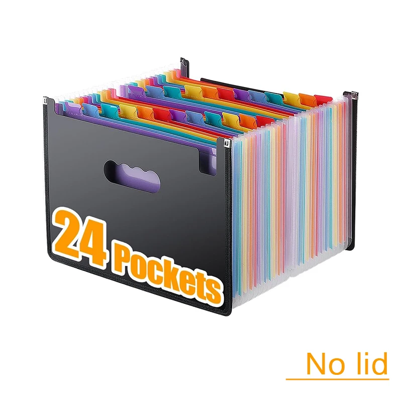 12/24 Pockets Expanding File Folder A4 Letter Size Portable Document Holder Filing Folder Desk Storage Accordion File Product