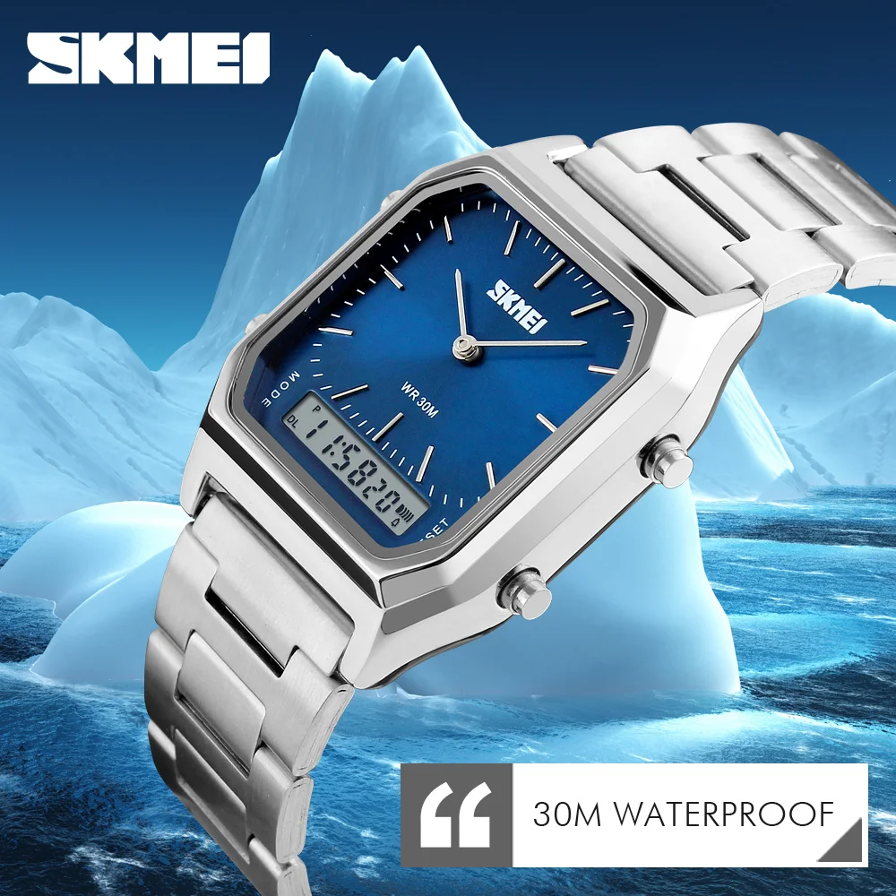 SKMEI 1220 Quartz Wristwatches relogio masculino Fashion Casual Watch  Men Digital Dual Time Sports Chronograph 3bar Waterproof - 2