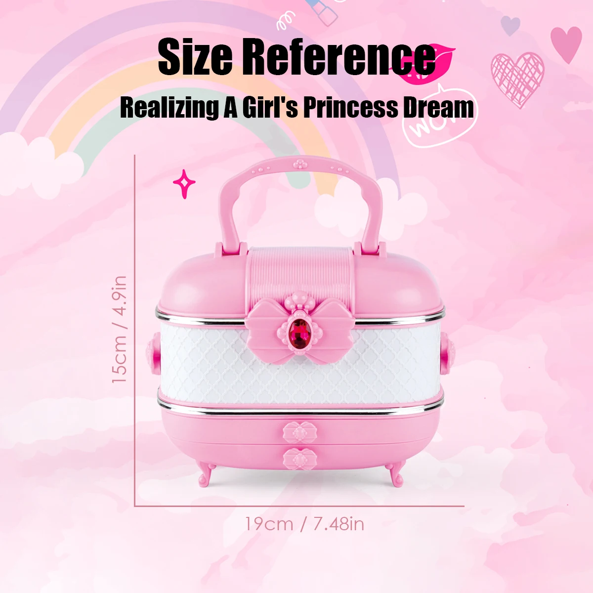 Makeup Toy Princess Pretend Toys Cosmetics Set Children Girls Rich Built-in Makeup Box Washable
