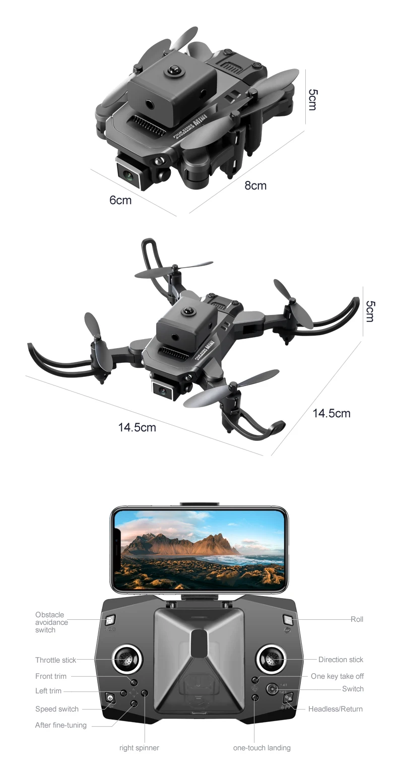 KY912 Mini Drone, 8 8cm 6cm 8 14.5cm 14.5