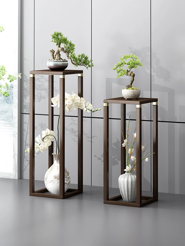 

Напольная стойка для гостиной в помещении, искусственная кожа, деревянная стойка для балкона, многослойное украшение в китайском стиле